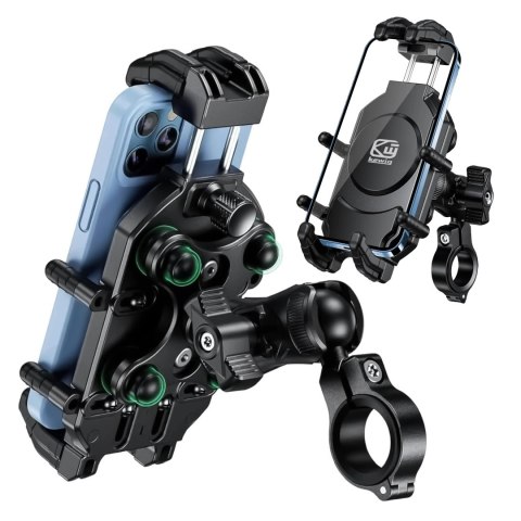 Uchwyt Motocyklowy Rowerowy na kierownicę KEWIG M26-C1 na telefon z systemem przeciwwstrząsowym na motor quada skuter Czarny