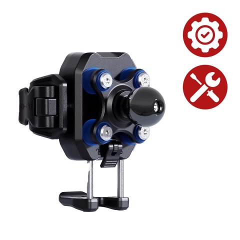 Uchwyt Motocyklowy na kierownicę KEWIG M33-A1 na telefon z ładowarką Qi 15W + PD 30W USB-C z systemem przeciwwstrząsowym na moto