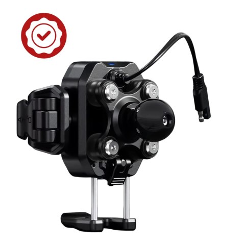 Uchwyt Motocyklowy na kierownicę KEWIG M33-A1 na telefon z ładowarką Qi 15W + PD 30W USB-C z systemem przeciwwstrząsowym na moto