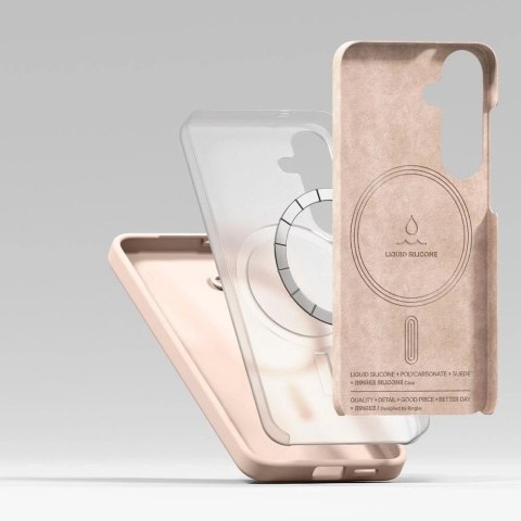 Etui do Samsung Galaxy S25 Plus Pink Sand Ringke Silicone Magnetic MagSafe