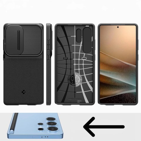 Etui do Samsung Galaxy S25 Ultra Black Spigen Optik Armor