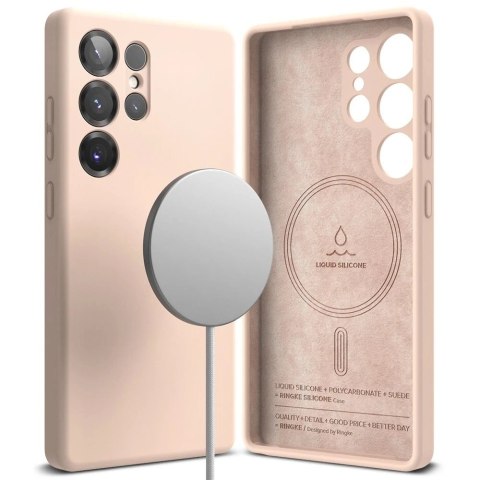 Etui do Samsung Galaxy S25 Ultra Pink Sand Ringke Silicone Magnetic MagSafe