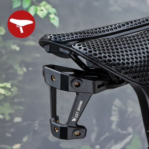 Adapter Rowerowy pod Siodełko - Uchwyt na 2 Koszyki na Bidon, Bike Seat Mount, Montaż do Sztycy, Aluminiowy, Czarny