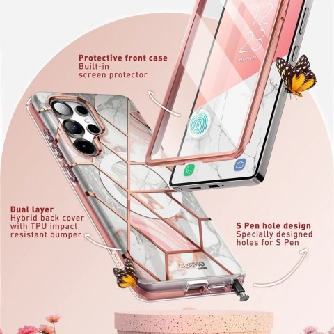 Etui do Samsung Galaxy S25 Ultra Supcase Cosmo Mag MagSafe Marble