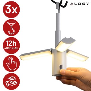 Lampa Zewnętrzna LED z Haczykiem 4000mAh 12h, Przenośna, Energooszczędna, Ogrodowa, Kempingowa i Domowa Alogy OutdoorLamp™ - Bia