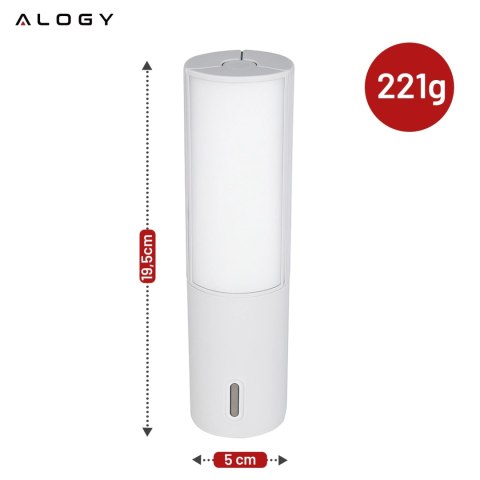 Lampa Zewnętrzna LED z Haczykiem 4000mAh 12h, Przenośna, Energooszczędna, Ogrodowa, Kempingowa i Domowa Alogy OutdoorLamp™ - Bia