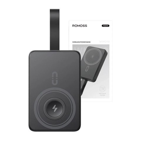 Powerbank Romoss WM010 10000mAh 20W, czarny - Ładowanie magnetyczne dla iPhone, Apple Watch, AirPods