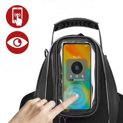 Sakwa Motocyklowa z Odczepianym Etui na Telefon, Wodoodporna Torba na Motor z Przegrodami i Mocowaniem na Zbiornik, Pojemna i Tr