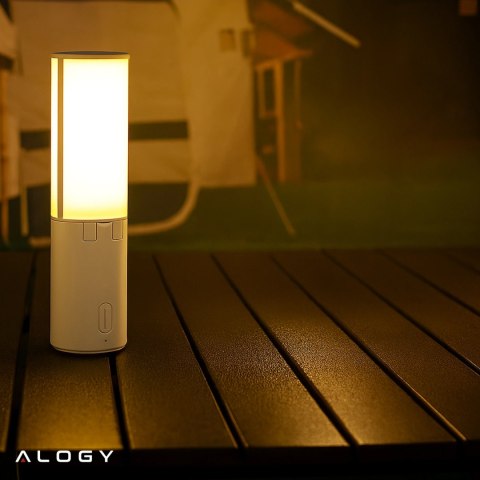 Lampa Zewnętrzna LED z Haczykiem 4000mAh 12h, Przenośna, Energooszczędna, Ogrodowa, Kempingowa i Domowa Alogy OutdoorLamp™ - Bia