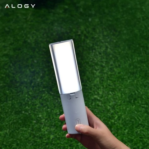 Lampa Zewnętrzna LED z Haczykiem 4000mAh 12h, Przenośna, Energooszczędna, Ogrodowa, Kempingowa i Domowa Alogy OutdoorLamp™ - Bia