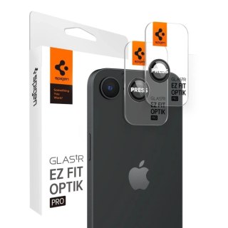 Osłona aparatu do iPhone 16e Spigen Optik Pro Glas.TR „EZ Fit" Camera Protector 2-Pack Black