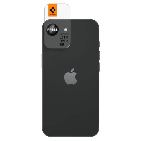 Osłona aparatu do iPhone 16e Spigen Optik Pro Glas.TR „EZ Fit" Camera Protector 2-Pack Black