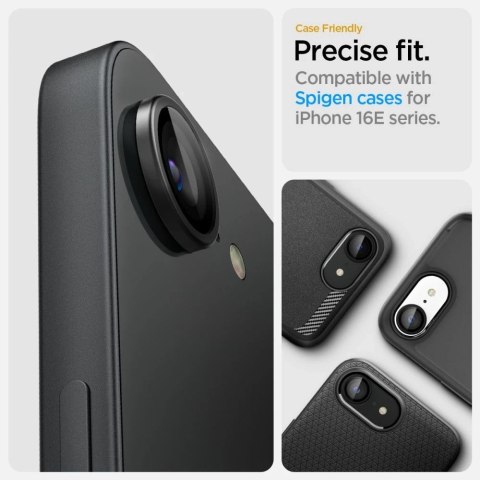 Osłona aparatu do iPhone 16e Spigen Optik Pro Glas.TR „EZ Fit" Camera Protector 2-Pack Black