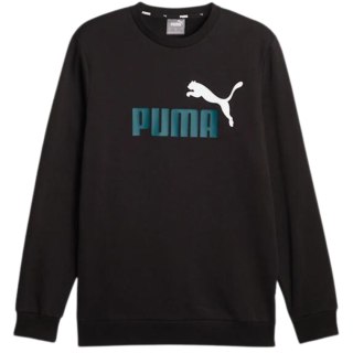 Bluza męska Puma ESS+ 2 Col Big Logo Crew FL czarna 586762 75