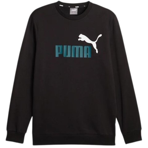 Bluza męska Puma ESS+ 2 Col Big Logo Crew FL czarna 586762 75