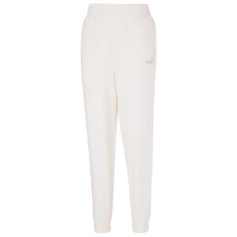 Spodnie damskie Puma ESS+ Embroidery High-Waist Pants FL kremowe 670007 99