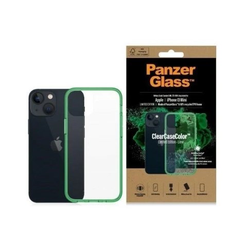 Etui do iPhone 13 mini PanzerGlass ClearCase Antibacterial Military Grade Lime