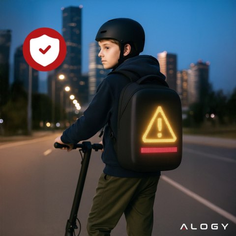 Plecak z oświetleniem LED RGB Alogy PixelBag™ Piksele bluetooth led telefon komórkowy sterowana aplikacją pixel Czarny