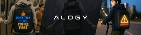 Plecak z oświetleniem LED RGB Alogy PixelBag™ Piksele bluetooth led telefon komórkowy sterowana aplikacją pixel Czarny