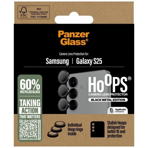 Szkło hartowane do Samsung Galaxy S25 PanzerGlass Hoops Camera Lens Protector Black