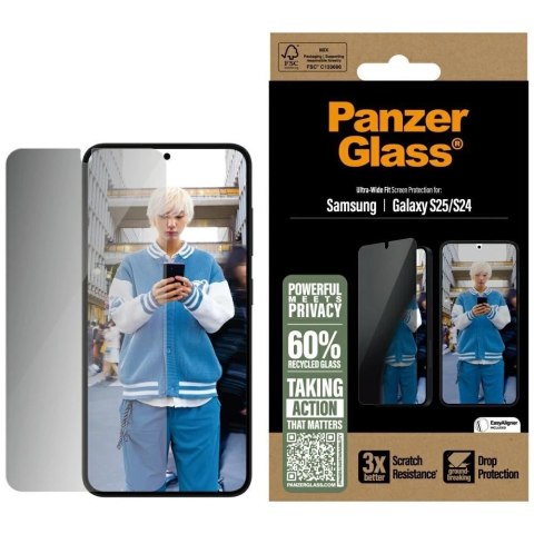 Szkło hartowane do Samsung Galaxy S25 PanzerGlass Ultra-Wide Fit Privacy