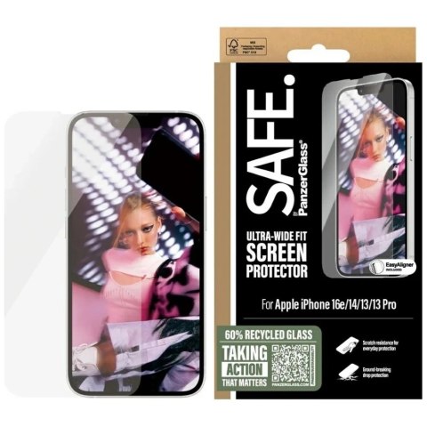 Szkło hartowane do iPhone 16e Safe by PanzerGlass Ultra-Wide Fit z aplikatorem EasyAligner
