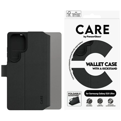 Etui CARE do Samsung Galaxy S25 Ultra Czarny by PanzerGlass Wallet Kickstand
