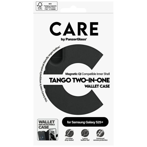 Etui CARE do Samsung Galaxy S25+ by PanzerGlass Feature Tango Wallet 2w1 Czarny