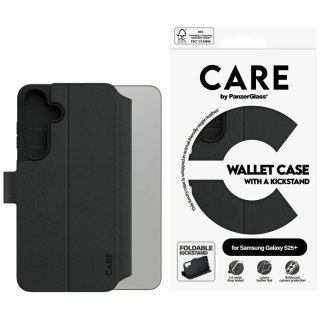 Etui Portfelowe do Samsung S25+ Czarne CARE by PanzerGlass Wallet Kickstand