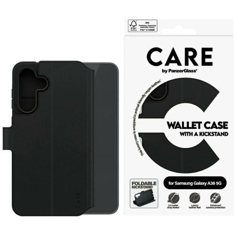 Etui do Samsung Galaxy A36 5G CARE by PanzerGlass Wallet Case Kickstand Czarny