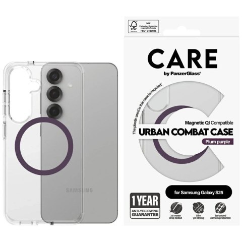 Etui do Samsung Galaxy S25 CARE by PanzerGlass Flagship Case Plum Purple