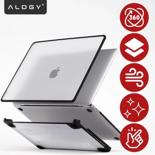 Etui ochronne do Apple Macbook Air 15 M2 2023 / M3 2024 (A2941, A3114) Alogy MatteGuard™ obudowa Matowa Przezroczysta Biel z cza