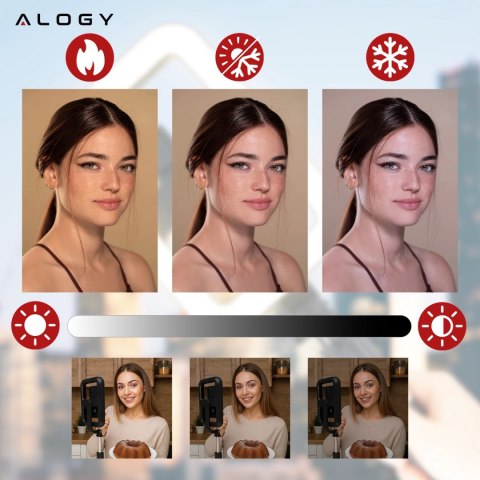 Kijek Selfie Stick Alogy GlowStick™ Pro Tripod Selfie z pilotem i lampą LED do zdjęć makijażu nagrywania filmików długi 132cm Cz