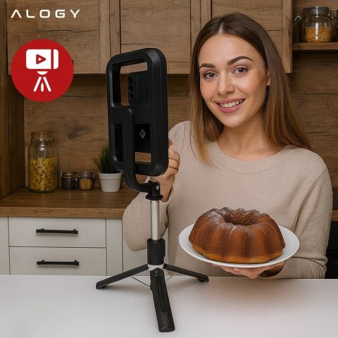 Kijek Selfie Stick Alogy GlowStick™ Pro Tripod Selfie z pilotem i lampą LED do zdjęć makijażu nagrywania filmików długi 132cm Cz