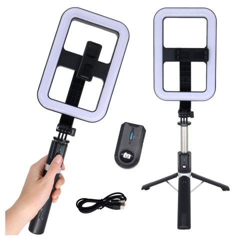 Kijek Selfie Stick Alogy GlowStick™ Pro Tripod Selfie z pilotem i lampą LED do zdjęć makijażu nagrywania filmików długi 132cm Cz