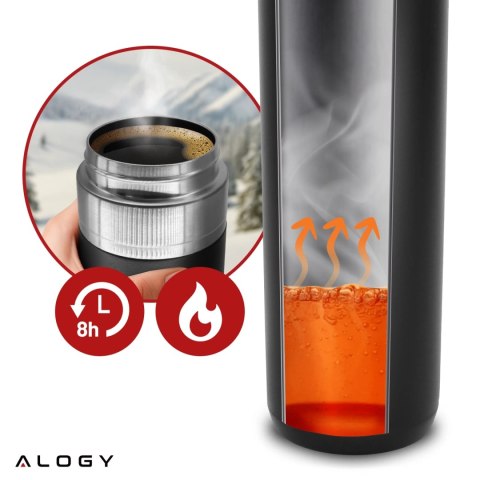 Kubek termiczny Termos Alogy ThermoGo™ 800ml Stalowy Szczelny Pakowny Podróżny do Kawy i Herbaty Sportowy Długo Trzymający Ciepł