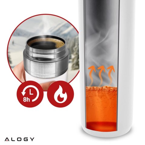 Kubek termiczny Termos Alogy ThermoGo™ 800ml Stalowy Szczelny Pakowny Podróżny do Kawy i Herbaty Sportowy Długo Trzymający Ciepł