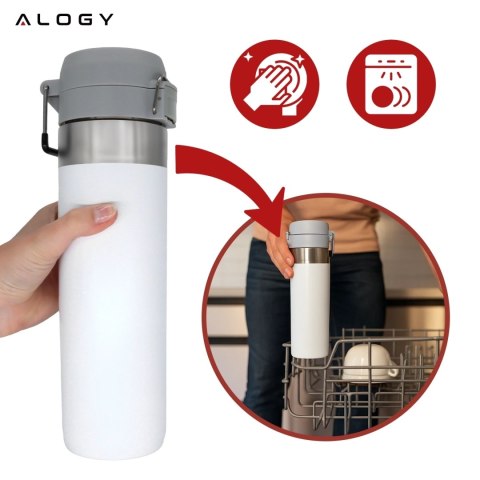 Kubek termiczny Termos Alogy ThermoGo™ 800ml Stalowy Szczelny Pakowny Podróżny do Kawy i Herbaty Sportowy Długo Trzymający Ciepł