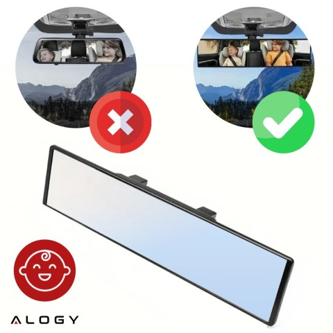 Lusterko samochodowe Panoramiczne Alogy WideView™ 300mm Nakładka na Lusterko wsteczne Panorama 30cm