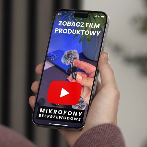 Mikrofon Bezprzewodowy 2x Zestaw - Lightning do iPhone, redukcja szumu, lekka konstrukcja, zasięg do 20 metrów - 2x Mikrofon Kra