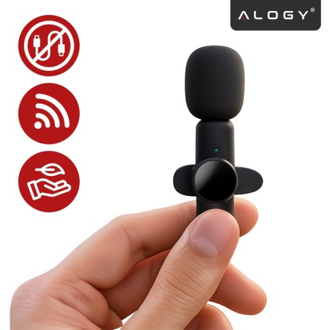 Mikrofon Bezprzewodowy 2x Zestaw - USB-C, redukcja szumu, lekka konstrukcja, zasięg do 20 metrów - 2x Mikrofon Krawatowy z Futer