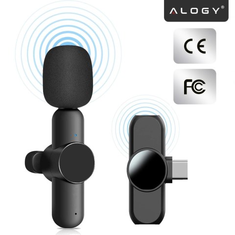 Mikrofon Bezprzewodowy 2x Zestaw - USB-C, redukcja szumu, lekka konstrukcja, zasięg do 20 metrów - 2x Mikrofon Krawatowy z Futer