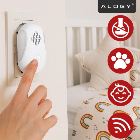 Odstraszacz Szkodników do 250 m² Ultradźwiękowy do Gniazdka, Przeciwko Owadom, Komarom, Muchom, Myszom, Karaluchom, Bez Chemii, 