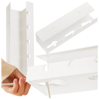 Organizer na Kable 2w1 Pod Biurko i na Ścianę, 40 cm, z Paskiem Klejącym utrzymanie porządku na biurku, Alogy CableHold™ - Biały