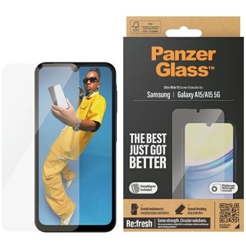 Szkło hartowane do Samsung Galaxy A15 5G PanzerGlass Refresh Ultra-Wide Fit EasyAligner