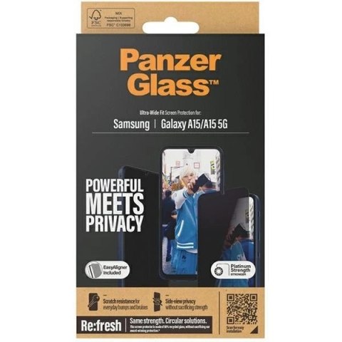 Szkło hartowane do Samsung Galaxy A15 5G PanzerGlass Ultra-Wide Fit Privacy EasyAligner
