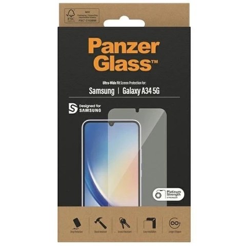Szkło hartowane do Samsung Galaxy A34 5G PanzerGlass Ultra-Wide Fit EasyAligner