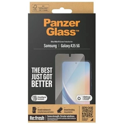 Szkło hartowane do Samsung Galaxy A35 5G PanzerGlass Refresh Ultra-Wide Fit EasyAligner