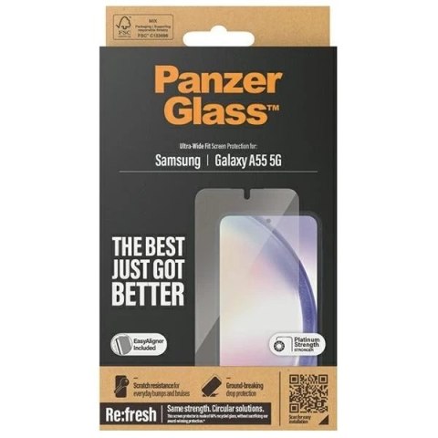 Szkło hartowane do Samsung Galaxy A55 5G PanzerGlass Refresh Ultra-Wide-Fit Easy Aligner