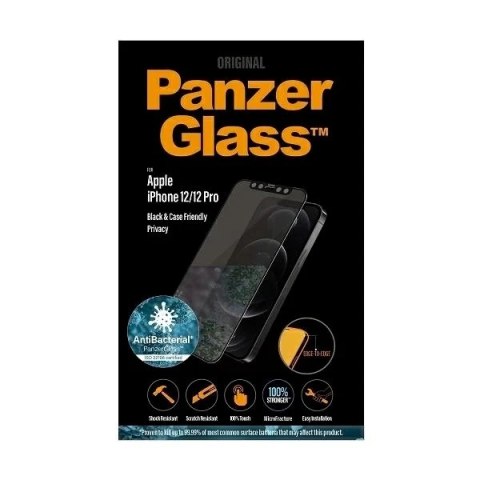 Szkło hartowane do iPhone 12/12 Pro PanzerGlass Privacy E2E Super+ Czarny